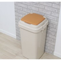 주방이모 리드 휴지통 100L 대용량 종량제 대형 사각 휴지통 분리수거 주방 쓰레기통, 베이지
