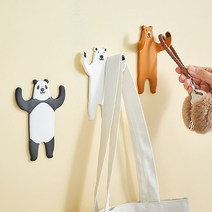 점착식 동물모양 고리 애니멀 후크 마스크 차키 걸이 인테리어소품 접착식 아이디어, 1set, 1set(12pcs)