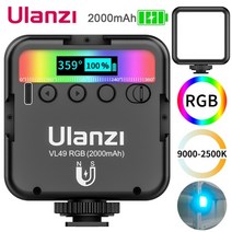 제품촬영 조명 방송용 배경 유튜브 사진 미니스튜디오 울란지 VL49 RGB LED 비디오 라이트 스마트 휴대용 DSLR SLR 카메라 램프에 대 한 미니 포켓 빛 Vlog 채우기, 검은색