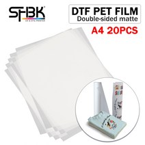 20pcs 양면 무광택 필름은 a3 a4 a2 r1390 l1800 p400 l805 l801 r2000 원본 dtf 프린터에 적합하지 않습니다., 100pcs a4 더블 매트