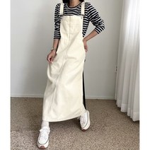 에이치스 코지무드 체형커버 뒤트임 오버롤 롱 멜빵원피스