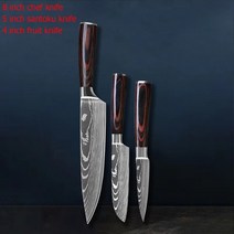 고기슬라이서 육설기 커터Kitchen Knife 1-10PCS Set Meat Cleaver Chef Knives Stainless Steel Santoku F, 17 AEF