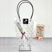 성수유통 선물가방 쇼핑백 5p 종이가방 고급종이쇼핑백 선물포장, 36.투명도트 블랙 비닐-중형(5장)SCF03