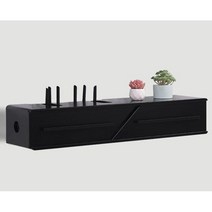 셋탁박스 벽걸이 브래킷 사운드바 거실 스피커 랙 콘센트, 흑백(120 cm)