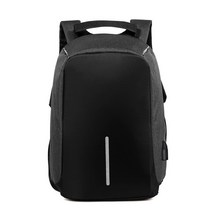오토바이배낭 백팩 가방 도난 방지 남성 노트북 배낭 여행 가방 대용량 비즈니스 USB 충전 대학생 학교, 검은색