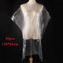 일회용 미용 망토 PE 방수 앞치마 절단 파마 헤어 케이프 이발사 투명 천 50/100 개, [01] M 50pcs