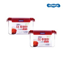 코멕스 더 투명한 정사각 핸들형 김치통, 1.8L, 2개