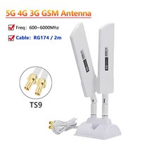 LTE라우터 LTE USB 모뎀 공유기 와이파이 듀얼 케이블 5G 4G 3G GSM 라우터 공중 600 6000Mhz 옴니 CPE 프로 외부 무선 안테나 TS9 SMA 수 마그네, [04] SMA male
