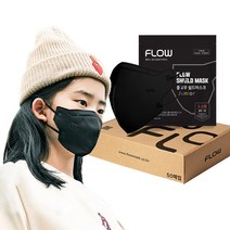 플로우 쉴드마스크 KF94 어린이 마스크 S 소형, 5매, 10개, 사이언스 블랙