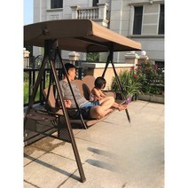 흔들그네 테라스 정원 벤치 흔들 의자 발코니 해먹, 3인  카키