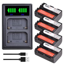 1800mAh NP-FM500H NP FM500H 배터리 + LED 듀얼 충전기 소니 알파 a68 a77II SLT-A57 A58 A65 A100 A350 A450 A550 A58, 4 battery 1 charger