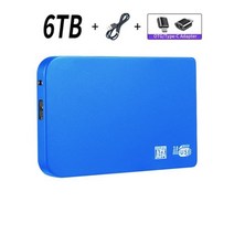 새로운 휴대용 SSD 1TB 2TB 외장 하드 드라이브 유형-C USB 3.0 노트북/데스크탑/맥용 고속 스토리지 디스크, 12 Blue 6TB