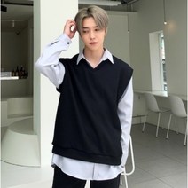 플레이즈 남성용 깔끔브이넥 니트 베스트
