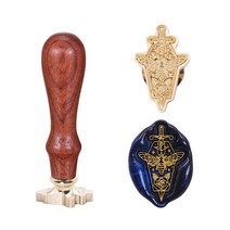 SWANGSA Christmas Elk Wax Seal Stamp Vintage Wood Removable Brass Head Sealing Great for Decorating, Magic Sword with Bee and Rose