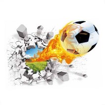 3D 축구 스티커 이동식 벽 스티커 축구 데칼 홈 장식 벽지, 유형1