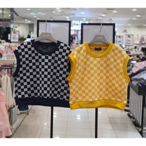 셀덴 [동아백화점 수성점] 2022 봄시즌 블라우스 티셔츠 코디 네모 체크 데일리 조끼 EDVK22S51