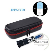 당도 측정기 비파괴 포도 디지털 당도계 휴대용 범위 굴절계 꿀 설탕 함량 특정 측정 도구 음식 과일 음료 사용, 가죽 상자