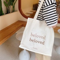 얍플레이 비러브 에코백 고품격자수 천가방 캔버스 숄더백