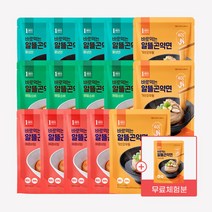 [1am] 바로먹는 알뜰 곤약면 4가지맛 16팩(15+1) (물냉면4+메밀4+가쓰오우동3+비빔4+무료체험가쓰오우동1), 4가지맛 16팩