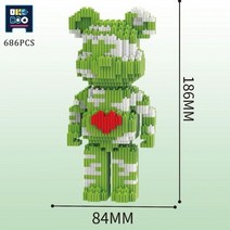 나노 블록 MOC Bearbrick 3D Microp예술icles 폭력적인 곰 프라모델 모형 미니 모델 마이크로 장식 조립된 장난감, 20