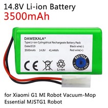 샤오미 로봇청소기 배터리 Xiaomi g1 mi 진공 걸레 필수 mjstg1 진공 리튬, 3200mah