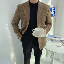 스티치 체크 겨울 울 싱글자켓 블레이져(SAIT)