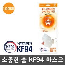 소중한 숨 KF94 황사 방역 마스크 100매 (대형 성인용), 200매