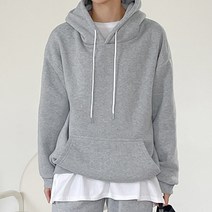 [오버나인] 여성 피치 기모 오버핏 기본 후드티