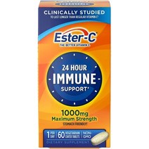 이스터씨 24 아워 이뮨 서포트 1000mg 베지테리안 코티드 타블렛, 60개입, 1개