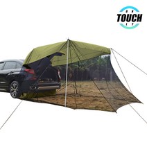 터치온리 간편설치 차박텐트 트렁크 SUV차량용 야외캠핑 모기장, 다크그린