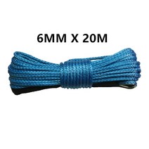 오프로드 4x4 ATV 4WD 용 6mm 20m 품질 합성 UHMWPE 섬유 윈치 라인, 02 GRAY