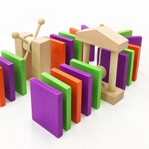 (네모세모) 단체 체험 원목도미노 3색70p (5cm*6cm), 주황, 랜덤보관함 추가