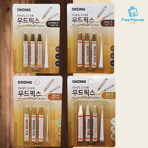 오공 우드픽스 목재 가구 바닥 흠집 보수제 스크레치 제거제 원목 마루 문 크레파스 헤라 포함, 어두운색, 1팩
