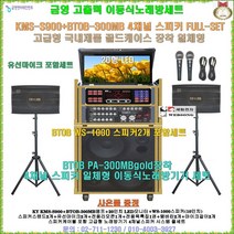 금영이동식노래방반주기 KMS-S900장착 세트(4채널 스피커세트)/블루투스앰프-고급형금영노래방기기 장착형/마이크포함/회사휴계실-요양병원-문화센타-노래교실용 고급형노래방일체형세트, 유선마이크 타입, BTOB WS-1000스피커(10형/450W 2개)
