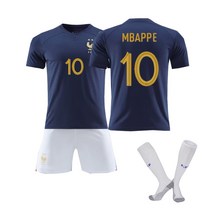 2022 카타르 월드컵 프랑스 홈 유니폼 벤제마 10 음바페 팬판 축구복 세트, 10번 음바페+스타킹