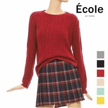 에꼴드파리 ECOLE 꽈배기 슬림 니트_F09WKB007Z