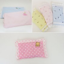 신생아 좁쌀 메밀 베개 목쿠션 택1, 레이스 메밀 블루