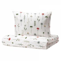 이케아 낫슬렌다 이불커버 베개커버 플로럴 패턴 멀티컬러 305.080.16