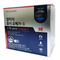 닥터엘리자베스 알티지 퓨어 오메가3 혈행개선 부모님 수험생 눈 건강 추천 선물, 3 팩 60개입 x 1,170mg