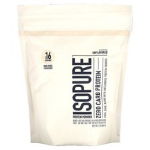 Isopure 단백질 분말 탄수화물 무함유 무맛 454g(1lb), 1개, 454g