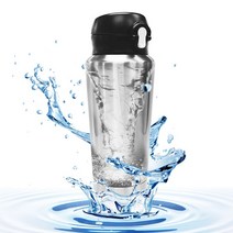 전동 보온 보냉 텀블러 빙빙 오토 쉐이커 실버 450ml, 실버색상