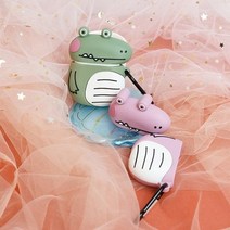 기타 바보사랑[폭스타일] 오구오구 악어 에어팟 호환 케이스, Green