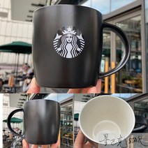 스타벅스 머그 심플 블랙 사이렌머그컵 클래식 커피잔 스벅 머그컵 톨 그란데 벤티사이즈, 04591ml