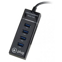 플러그 USB3.0 4포트 허브 PLC-011C 블랙, 단품