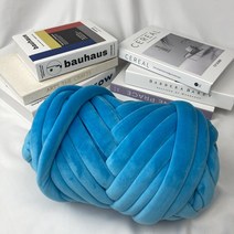 퓰렌 자이언트얀 벨벳 패브릭 1kg 가방 뜨개실, 벨벳 1kg, 블루, 1개