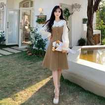 여름원피스 브이넥 원피스 A라인 신부예복 더블 롱 빅사이즈 지고트 플리츠 가을 77