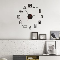 북유럽 무소음 led 인테리어 벽시계 벽걸이시계 3d wall clock luminous frameless diy 디지털 시계 벽 스티커 wall clocks silent 벽, 1245-블랙