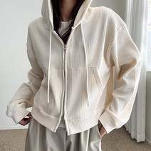 에이치스 데일리 꾸안꾸 와플 투웨이지퍼 후드 집업가디건