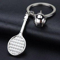 홈케어 메탈 테니스 키링 라켓 공 스포츠 열쇠고리 _ 238289EA
