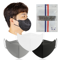 KF94 마스크 새부리형 국산 귀안아픈 귀편한 숨쉬기편한 얼큰이마스크 특대형 빅사이즈, 05. 그레이+화이트, 50매